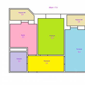 Сдается 2-х комнатная квартира, 47,6 м²