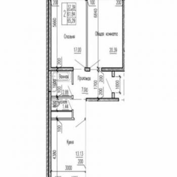 Продается 2-х комнатная квартира, 65 м²