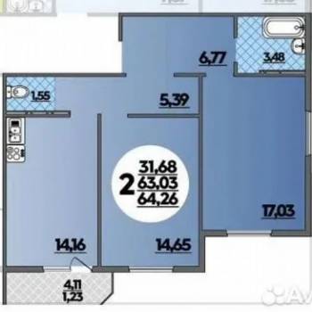 Продается 3-х комнатная квартира, 65 м²