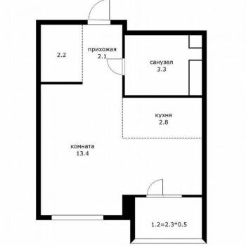 Продается 1-комнатная квартира, 23,4 м²