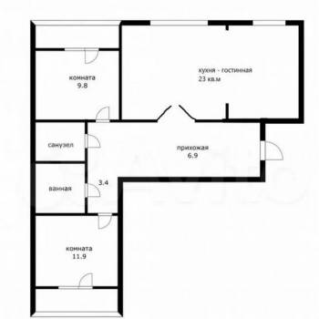 Продается 3-х комнатная квартира, 60,9 м²