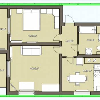 Продается 2-х комнатная квартира, 58,4 м²