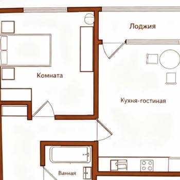 Сдается 1-комнатная квартира, 42 м²