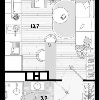 Продается 1-комнатная квартира, 24,1 м²