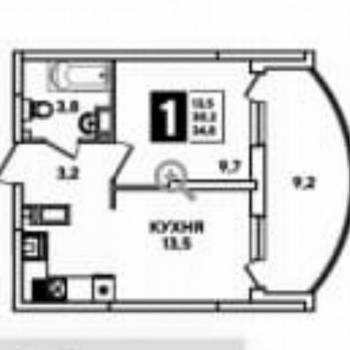 Продается 2-х комнатная квартира, 35 м²