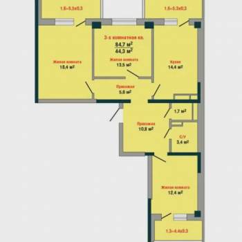 Продается 3-х комнатная квартира, 97 м²