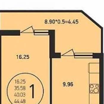 Продается 1-комнатная квартира, 35,6 м²