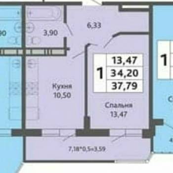Продается 1-комнатная квартира, 33 м²