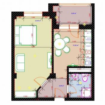 Сдается 1-комнатная квартира, 44 м²