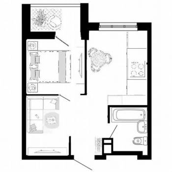Продается 2-х комнатная квартира, 38 м²