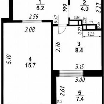 Продается 1-комнатная квартира, 41,7 м²