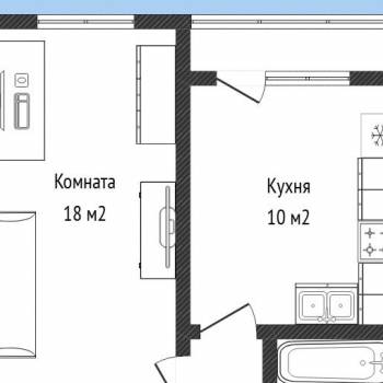 Продается 1-комнатная квартира, 37 м²