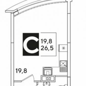 Сдается 1-комнатная квартира, 26,5 м²