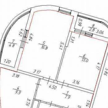 Продается 2-х комнатная квартира, 53 м²
