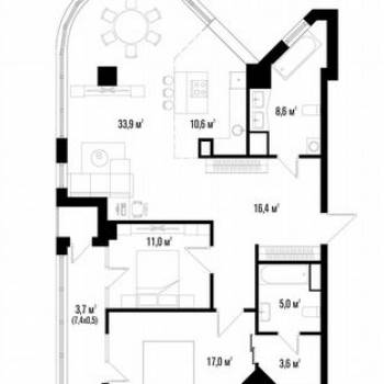Продается 2-х комнатная квартира, 52,4 м²