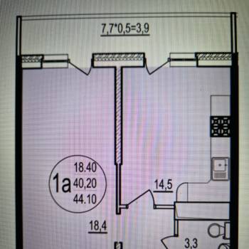 Продается 1-комнатная квартира, 46,8 м²