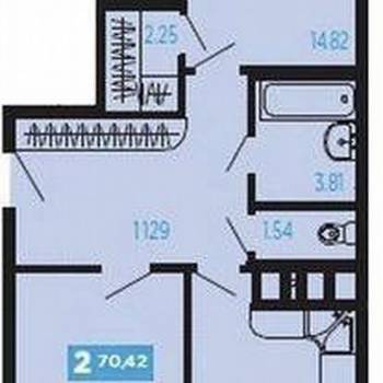 Продается 2-х комнатная квартира, 68,6 м²