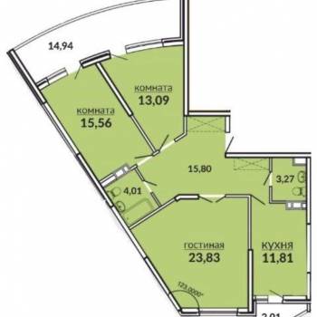 Продается 3-х комнатная квартира, 104,3 м²
