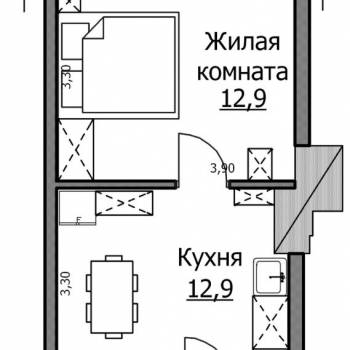 Сдается 1-комнатная квартира, 29 м²
