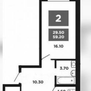 Сдается 2-х комнатная квартира, 55,11 м²