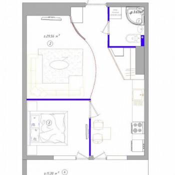 Продается 1-комнатная квартира, 50 м²