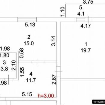 Продается 1-комнатная квартира, 54,3 м²