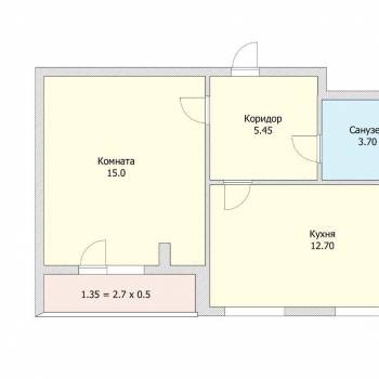 Сдается 1-комнатная квартира, 40 м²