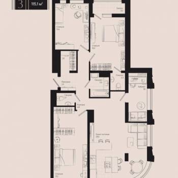 Продается Многокомнатная квартира, 113 м²