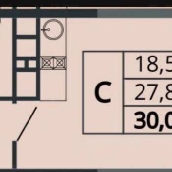 Продается 1-комнатная квартира, 30 м²