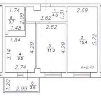 Продается 2-х комнатная квартира, 44,2 м²