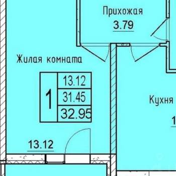 Сдается 1-комнатная квартира, 33,5 м²