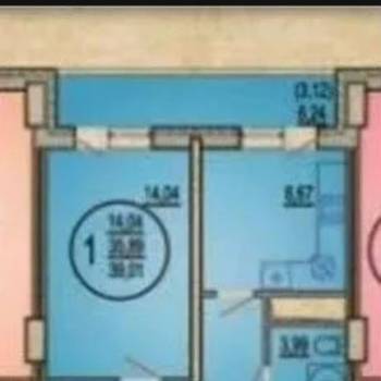 Продается 1-комнатная квартира, 39 м²