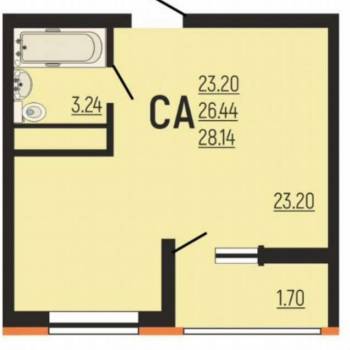 Продается 1-комнатная квартира, 28 м²