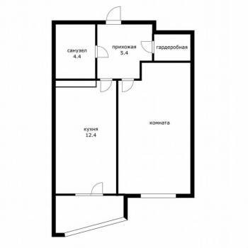 Продается 1-комнатная квартира, 41 м²