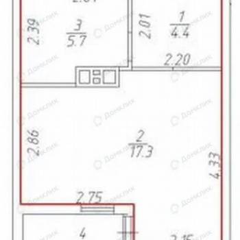 Продается 1-комнатная квартира, 28,7 м²