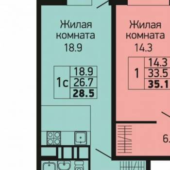 Продается 1-комнатная квартира, 28,5 м²