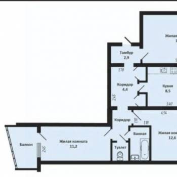 Продается 3-х комнатная квартира, 66,7 м²