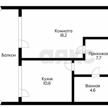 Продается 1-комнатная квартира, 44 м²