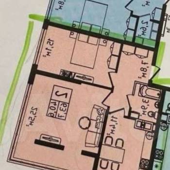 Продается 2-х комнатная квартира, 63,9 м²