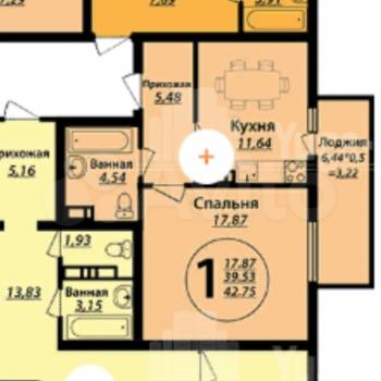 Сдается 1-комнатная квартира, 43 м²