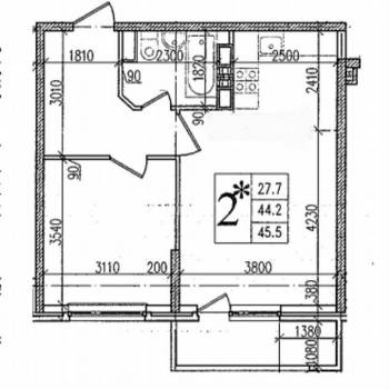 Продается 2-х комнатная квартира, 44,5 м²