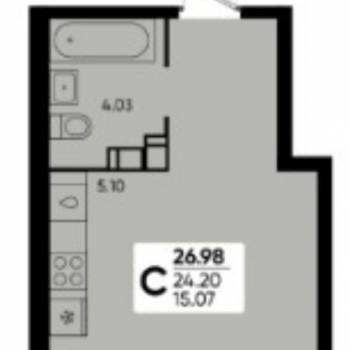 Продается 1-комнатная квартира, 30 м²