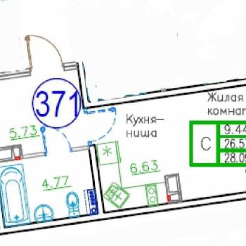 Продается 1-комнатная квартира, 27 м²