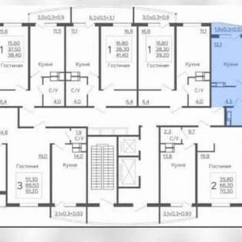 Продается 1-комнатная квартира, 38,6 м²