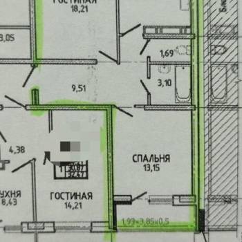 Продается 2-х комнатная квартира, 58,2 м²