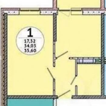 Продается 1-комнатная квартира, 36 м²