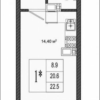 Продается 1-комнатная квартира, 22,5 м²