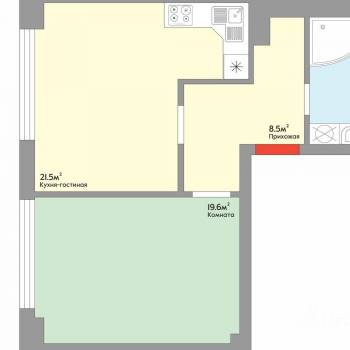 Продается 2-х комнатная квартира, 55,6 м²