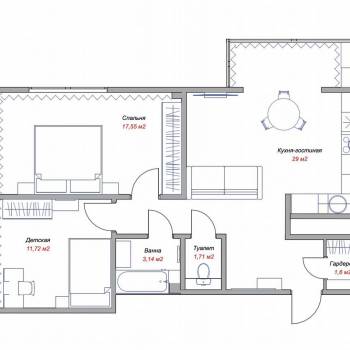 Продается 3-х комнатная квартира, 69,3 м²