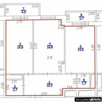 Продается 2-х комнатная квартира, 60,9 м²
